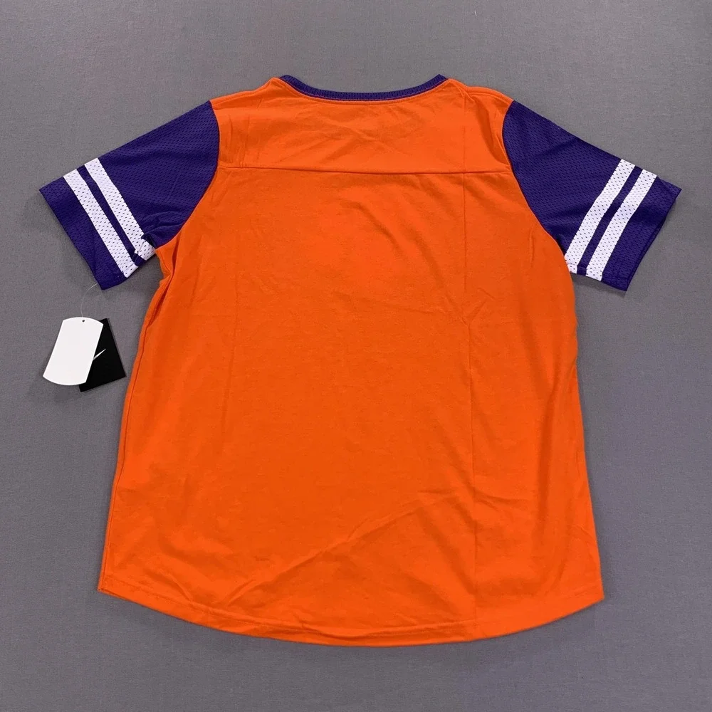 Clemson Tigers Shirt‎ Womens XL Orange Purple NCAA Football Nike Short Sleeve